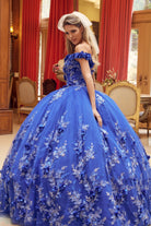 3D Floral Appliques With Off Shoulder Long Quinceanera Dress JT1447-Quinceanera Dress-smcfashion.com