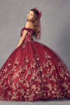 3D Floral Appliques With Off Shoulder Long Quinceanera Dress JT1447-Quinceanera Dress-smcfashion.com