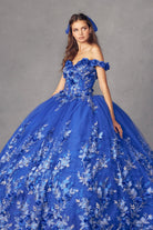 3D Floral Appliques With Off Shoulder Long Quinceanera Dress JT1447-Quinceanera Dress-smcfashion.com