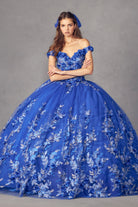 3D Floral Appliques With Off Shoulder Long Quinceanera Dress JT1447-Quinceanera Dress-smcfashion.com