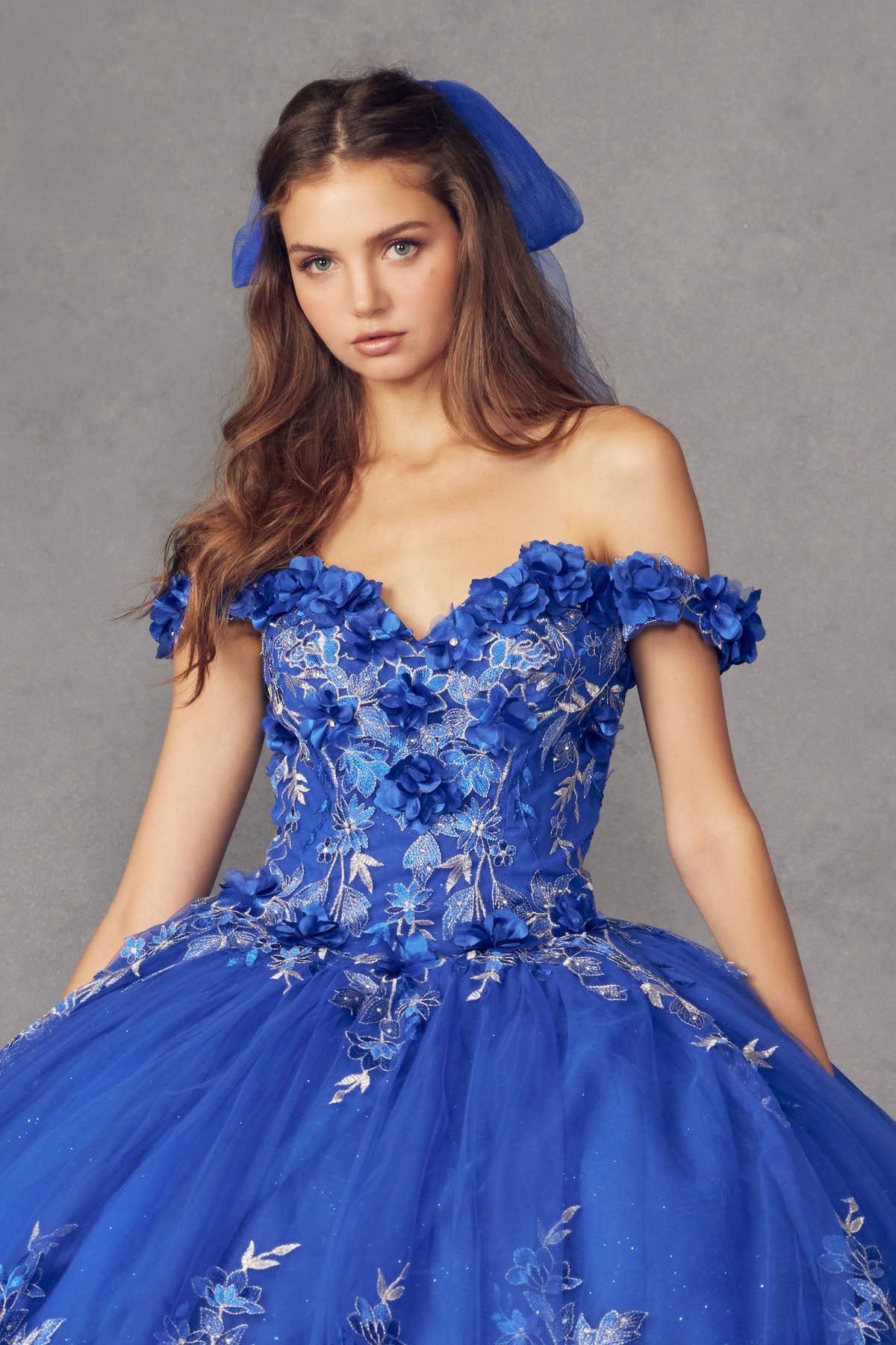 3D Floral Appliques With Off Shoulder Long Quinceanera Dress JT1447-Quinceanera Dress-smcfashion.com