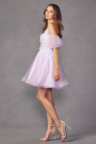 Sequin Butterfly Embroidered Corset Bodice Detachable Sleeves Short Cocktail Dress JT901-Cocktail Dress-smcfashion.com