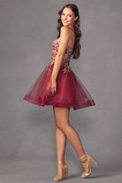 3D Butterfly Appliques Bodice Short Cocktail & Homecoming Dress JT902-Cocktail Dress-smcfashion.com