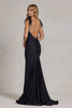 Mermaid Satin Embellished Feather Open Back Long Prom Dress NXT1138