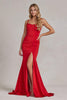 Side Slit Satin Sheer Back Sleeveless Spaghetti Straps Long Evening Dress NXP1168