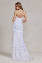 Side Slit One Shoulder Embroidered Sequins Open Back Long Evening Dress NXR1202-Evening Dress-smcfashion.com