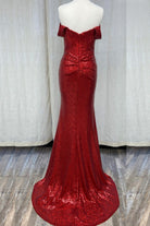 Off Shoulder Embroidered Sequins Open Back Long Prom Dress NXR1203-Prom Dress-smcfashion.com