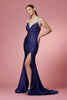Embellished Jewel Side Slit Long Bridesmaid & Prom Dress NXE1038