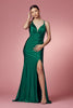 Double Spaghetti Straps Slit Long Bridesmaid & Prom Dress NXE1035
