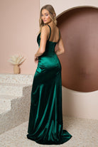 Straps Satin Side Slit Open Back Long Evening Dress NXE1047-Evening Dress-smcfashion.com