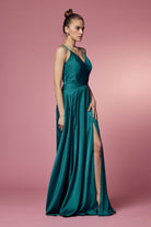 Double Breasted High Slit Long Bridesmaid & Prom Dress NXE1020-Prom Dress-smcfashion.com