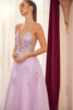 Embroidered Beads Open Sides Tulle Skirt Long Prom Dress NXT1012