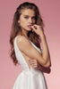 Sheer Side Cut Outs Illusion V-Neck A-Line Long Wedding Dress NXE156W