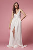 Elegant Cross V-Neck Double Straps A-Line Long Wedding Dress NXE484