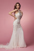 Lace High Neck Mermaid Long Wedding Dress NXW901
