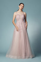 Floral Embellished Beads Bodice Long Prom & Bridesmaid Dress NXT449-Prom Dress-smcfashion.com