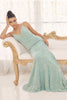 Mermaid Embroidered Sequins Sleeveless Open V-Back Long Evening Dress NXR1071