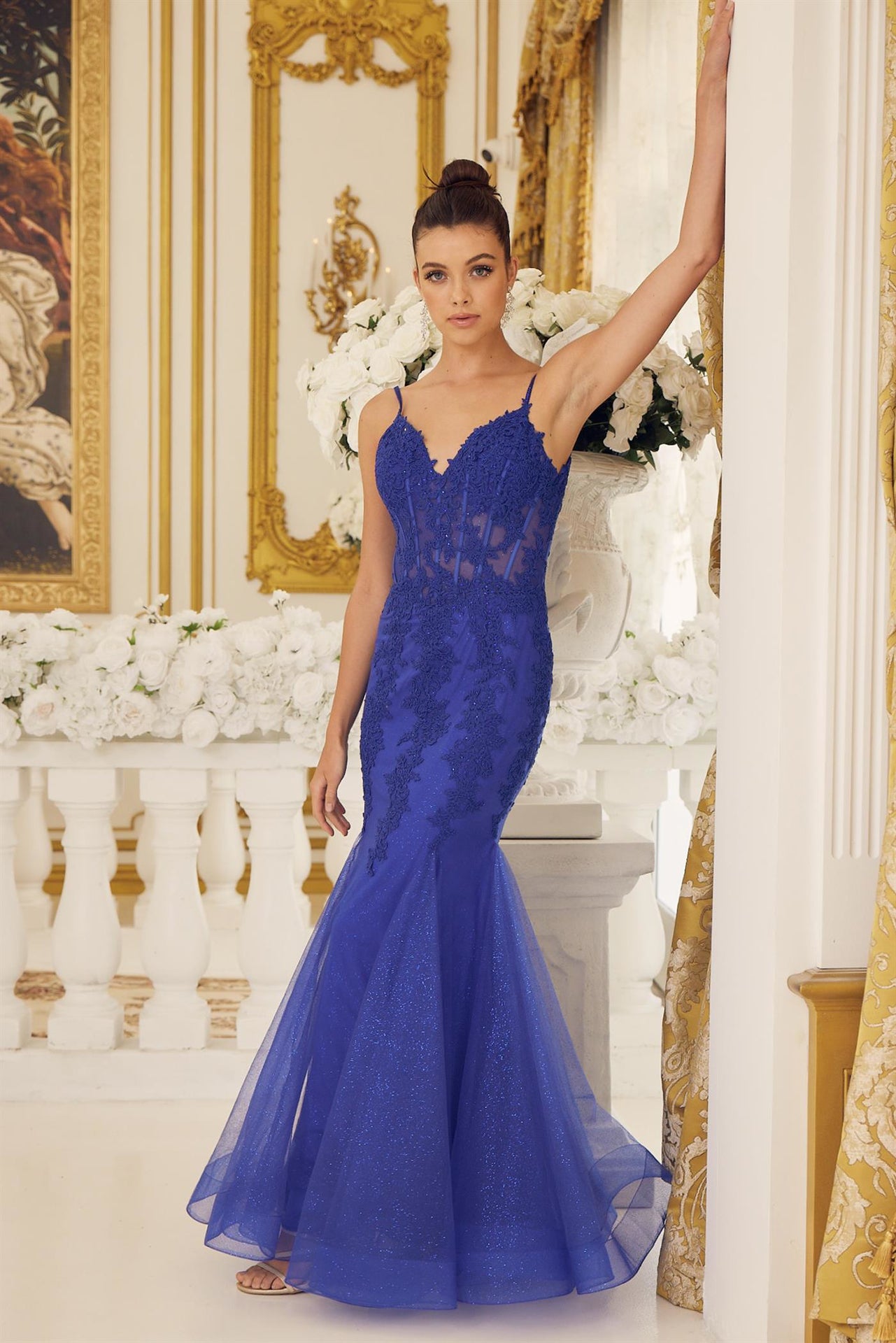 Embroidered Bodice Tulle Skirt Mermaid Long Prom Dress NXP1170-Prom Dress-smcfashion.com