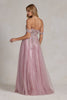 Off Shoulder Side Slit A-Line Tulle Skirt Long Prom Dress NXE1128