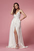 Elegant Cross V-Neck Double Straps A-Line Long Wedding Dress NXE484