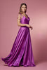 Double Breasted Spaghetti Straps High Slit Long Bridesmaid Dress NXR1029