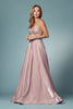 Glitter Embroidered Bodice A-Line Long Prom Dress NXE1004