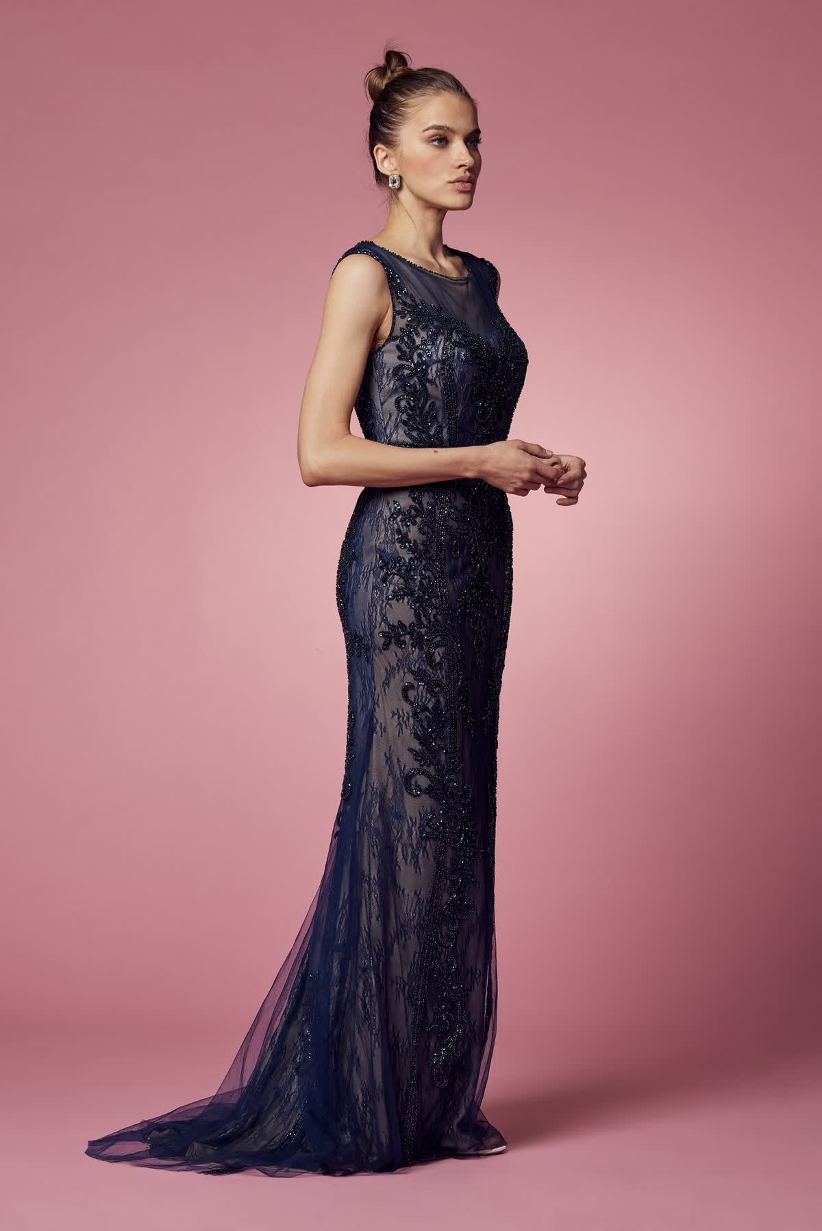 Embroidered Lace Illusion Sweetheart Long Prom & Mother Of The Bride Dress NXE1006-Mother of the Bride Dress-smcfashion.com