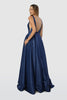 A-Line Sheer Side Cut Outs Open Back Long Prom Dress NXE156P