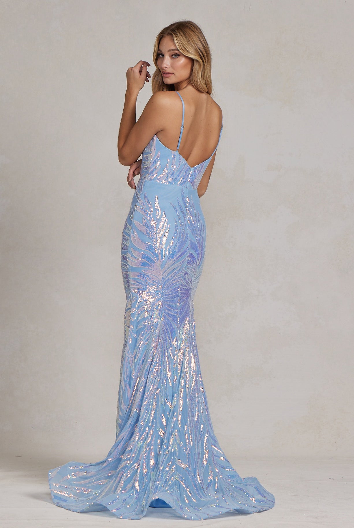 Embroidered Sequins Sweetheart Open Back Mermaid Long Evening Dress NXR1072-Evening Dress-smcfashion.com