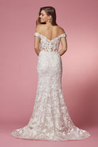 Off Shoulder Boho Inspired Mermaid Long Wedding Dress NXC439W-Wedding Dress-smcfashion.com