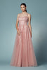 Floral Design Spaghetti Straps Long Bridesmaid & Prom Dress NXC415