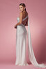 Embellished Jewel One Shoulder High Slit Long Wedding Dress NXE1039W
