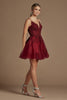 Illusion V-Neck Embroidered Lace Babydoll Short Homecoming & Cocktail Dress NXR707 Sale