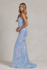 Embroidered Sequins Sweetheart Open Back Mermaid Long Evening Dress NXR1072