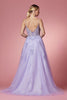 Embroidered Beads Open Sides Tulle Skirt Long Prom Dress NXT1012