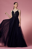 Embroidered Bodice Long Prom & Bridesmaid Dress NXR357-Bridesmaid Dress-smcfashion.com