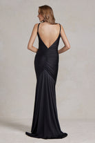 Cowl Neck Low Back Mermaid Open V-Back Long Evening Dress NXK490-Evening Dress-smcfashion.com