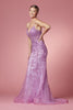 Glitter Deep V-Neck Bodice Trumpet Long Prom Dress NXR282-1