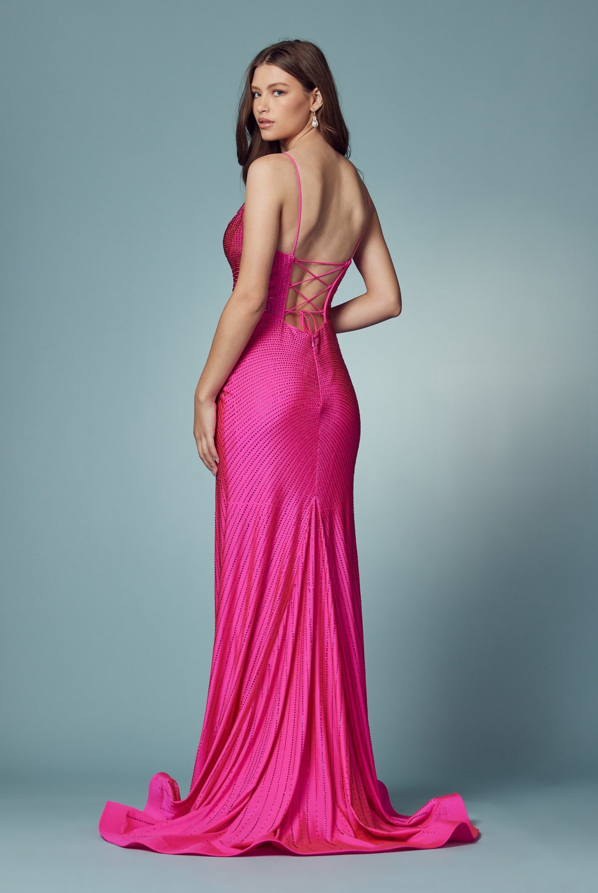 Embellished Jewel Side Slit Long Bridesmaid & Prom Dress NXE1038-Prom Dress-smcfashion.com