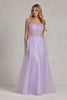 Embroidered Beads Sheer Bodice A-Line Long Prom Dress NXF1087