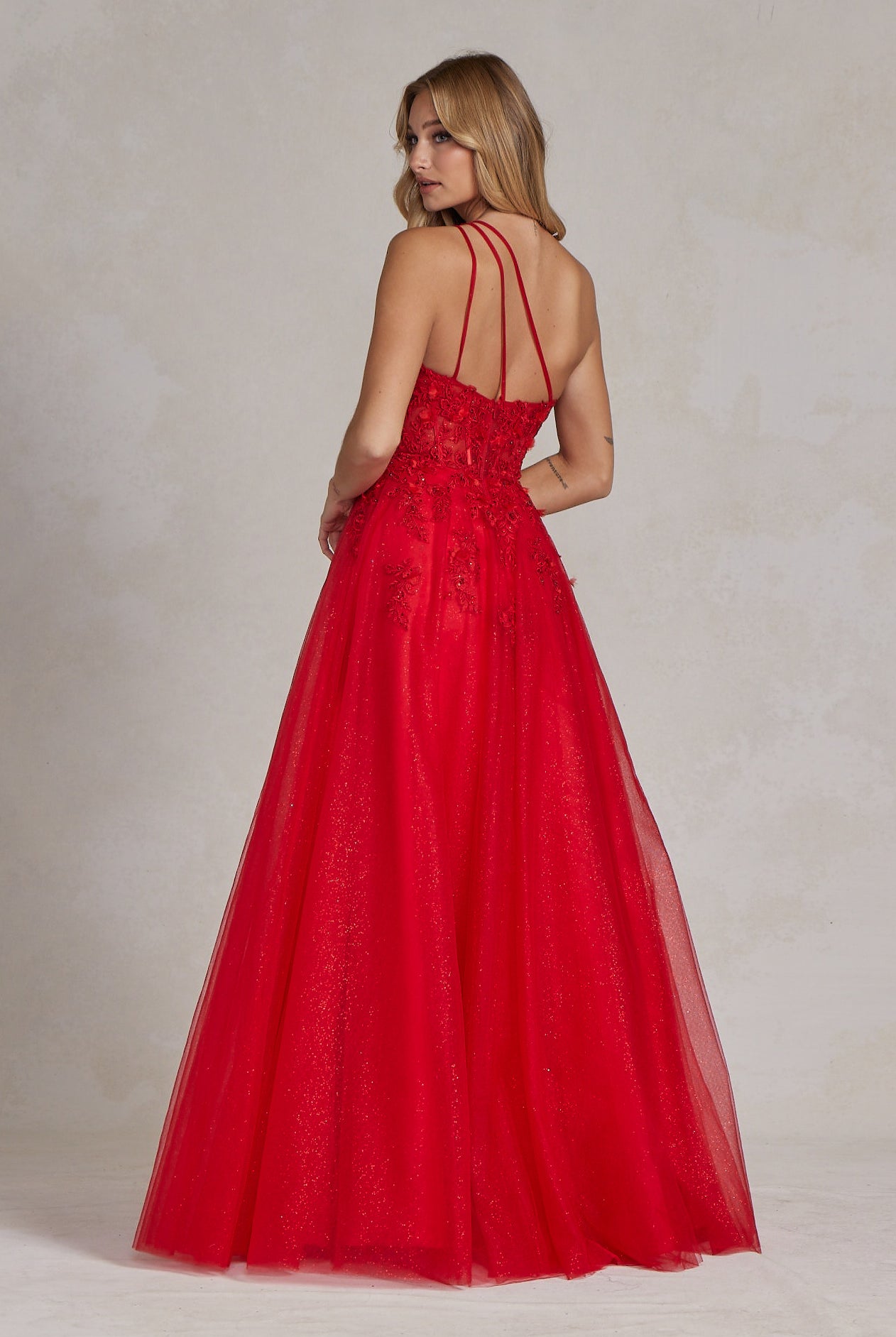 A-Line Embroidered Bodice Halter Open Back Long Prom Dress NXT1143-Prom Dress-smcfashion.com