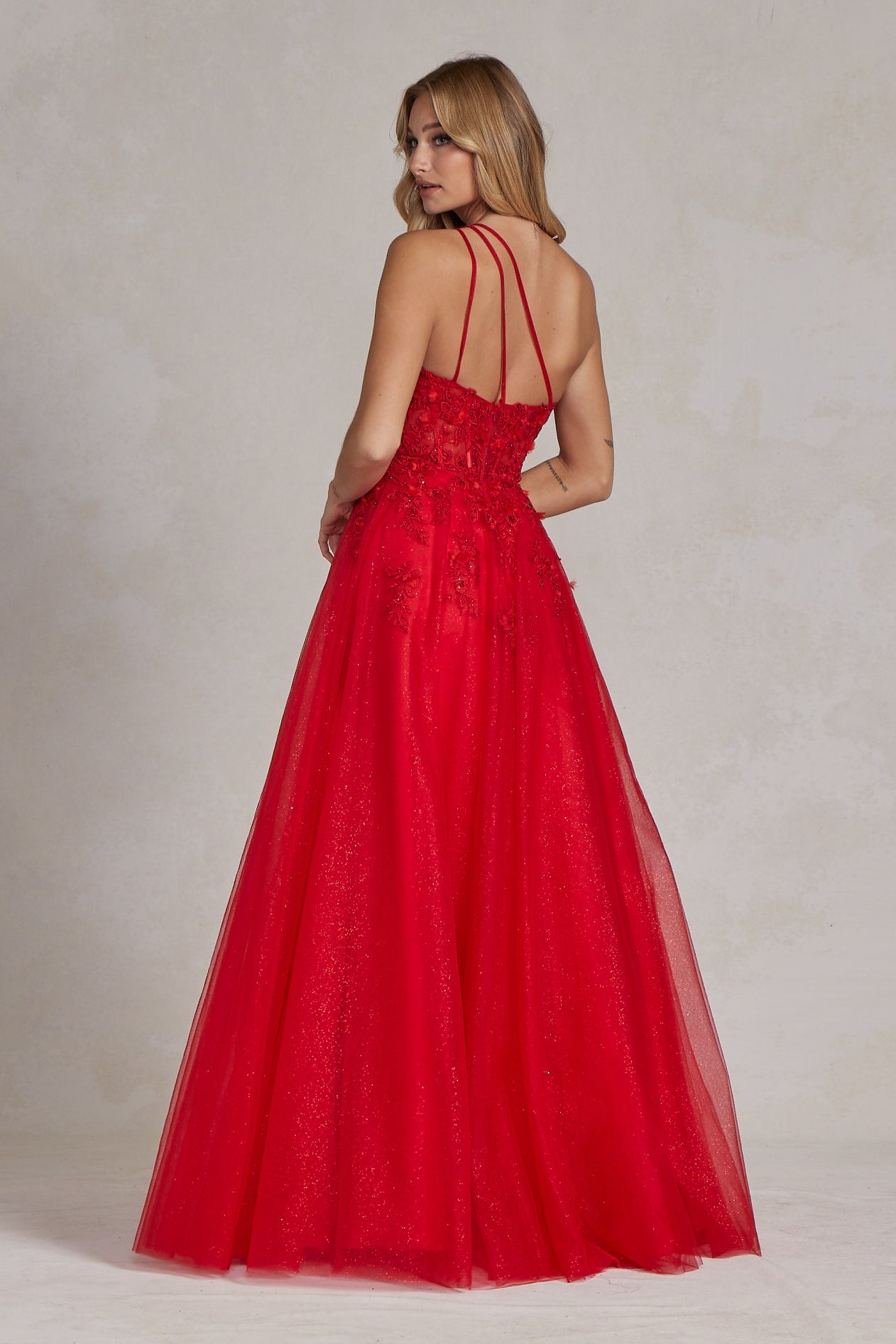 A-Line Embroidered Bodice Halter Open Back Long Prom Dress NXT1143-Prom Dress-smcfashion.com