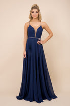 V-Neck Chiffon Plus Size Long Bridesmaid Dress NXR416P-Bridesmaid Dress-smcfashion.com