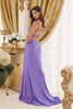Mermaid Open Criss Cross Back Embroidered Bodice Long Evening Dress NXG1150