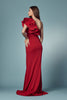 One Shoulder Ruffle Overlay Trumpet Long Prom Dress NXE467