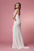 One Shouder Side Slit Satin Open Back Long Wedding Dress NXE1005W