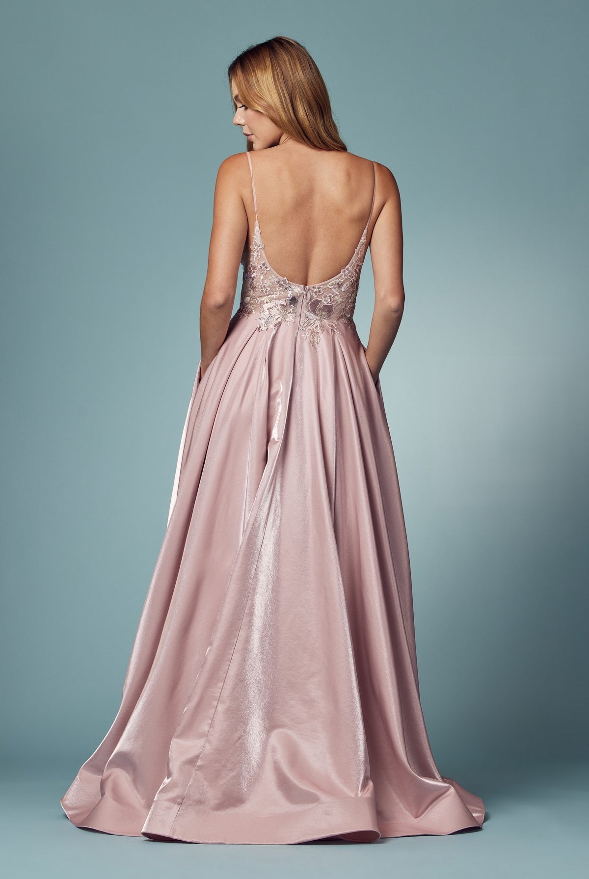 Glitter Embroidered Bodice A-Line Long Prom Dress NXE1004-Prom Dress-smcfashion.com