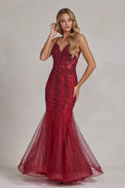 Embroidered Bodice Tulle Skirt Mermaid Long Prom Dress NXP1170-Prom Dress-smcfashion.com