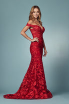 Off Shoulder Boho Inspired Mermaid Long Evening Dress NXC439-Evening Dress-smcfashion.com