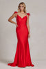 Mermaid Satin Embellished Feather Open Back Long Prom Dress NXT1138